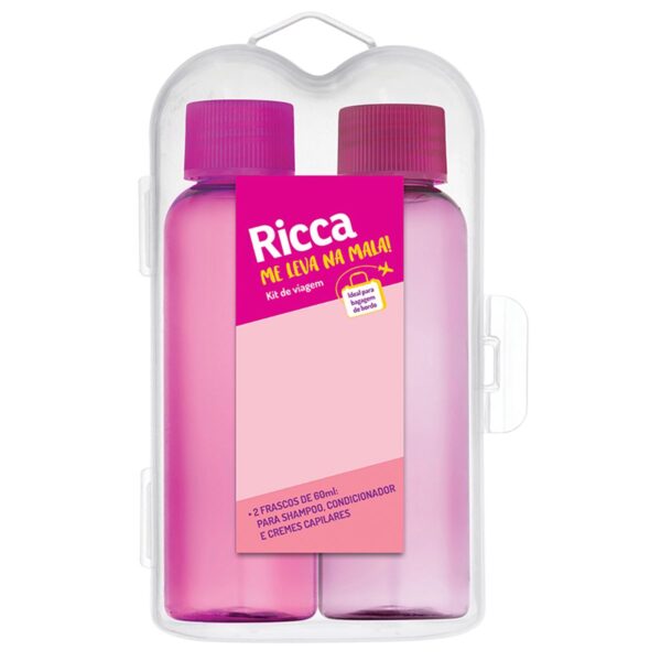 Kit de Viagem Case Com Dois Frascos Colors Ricca - Image 2